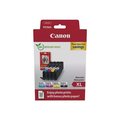 Canon CLI-551 XL C/ M/ Y/ BK Photo Value Pack (6443B008)