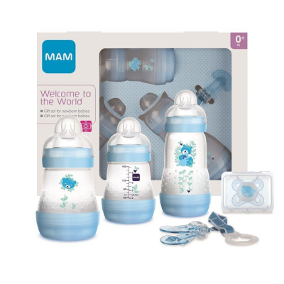 MAM Gift dárkový set pro novorozence malý 0+m - modrá