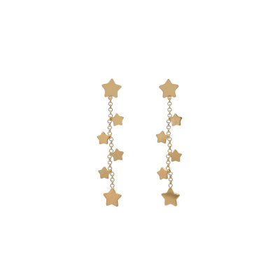Beny Jewellery Zlaté Visací Náušnice Hvězdy k1170942
