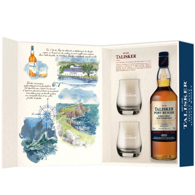 Talisker Port Ruighe 0,7 l 45,8% (dárkové balení 2 skleničky)