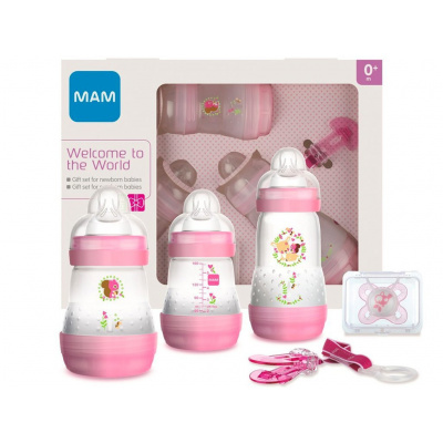 MAM Gift dárkový set pro novorozence malý 0+m - růžová