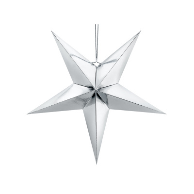 Závěsná dekorační hvězda STŘÍBRNÁ, 70 cm