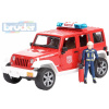 BRUDER 02528 Jeep Wrangler Rubicon hasiči funkční set s figurkou Světlo Zvuk br02528