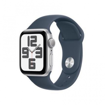 Apple Watch SE (2023) GPS 40mm sportovní silikonový řemínek bouřkově modrý M/L MRE23QC/A