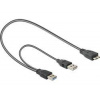 Delock USB 3.0 kabel A samec > USB 3.0 Micro B samec + USB 2.0 A samec 82909