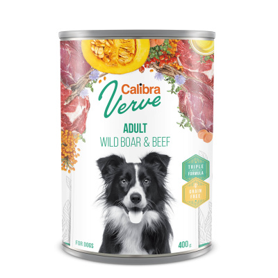 Calibra Dog Verve konz. GF Adult Wild Boar & Beef 400 g