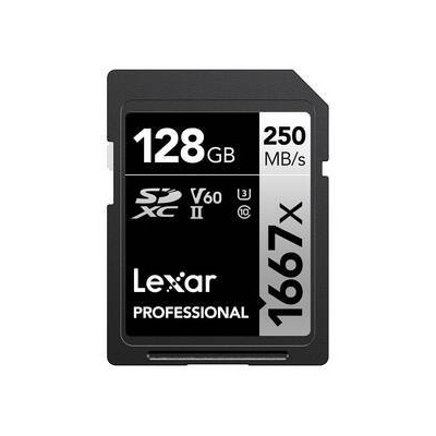 Paměťová karta Lexar Professional 1667x SDXC 128GB UHS-II, (250R/120W), C10 V60 U3 (LSD128CB1667)