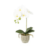 Umělá květina orchidej phalaenopsis v keramickém květináči 36 cm bílá