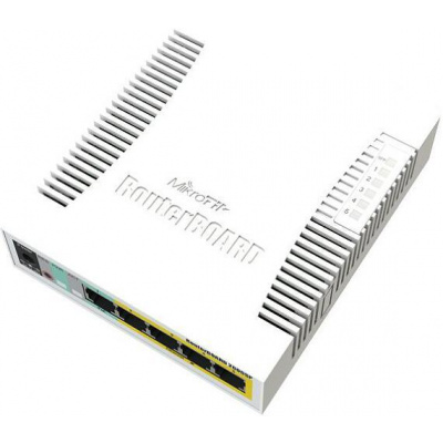 Mikrotik RouterBOARD RB260GSP/ nastavitelný 5-portový gigabit smart switch SFP cage/ SwOS/ zdroj, PoE out (CSS106-1G-4P-1S)