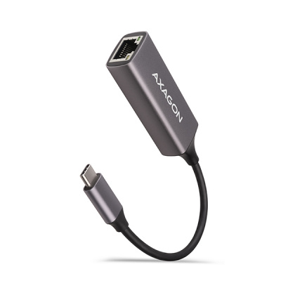 AXAGON ADE-TRC, USB-C 3.2 Gen 1 - Gigabit Ethernet síťová karta, auto instal, titanově šedá ADE-TRC