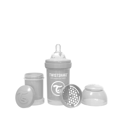Twistshake - Kojenecká láhev Anti-Colic 180ml Pastelově šedá