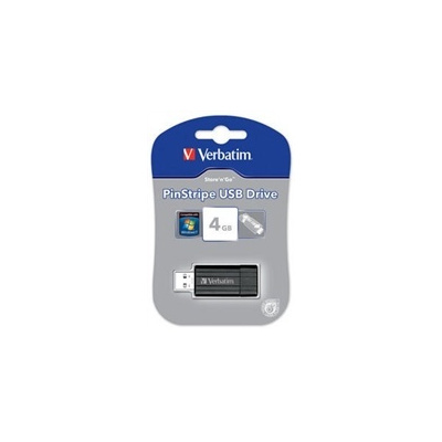 VERBATIM Flash disk Store 'n' Go PinStripe 4GB USB 2.0 černá, 49061