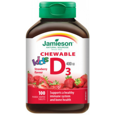 Jamieson Vitamín D3 Kids Jahoda 100 tablet