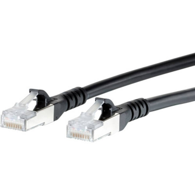 Metz Connect 1308452000-E RJ45 síťové kabely, propojovací kabely CAT 6A S/FTP 2.00 m černá s ochranou 1 ks