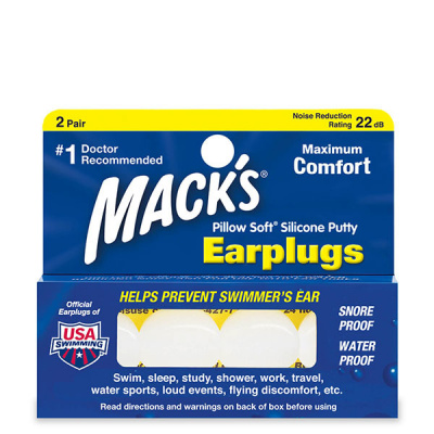 Macks Pillow Soft silikonové tvarovatelné ucpávky špunty do uší bílé 6 párů Množství v balení: 2 páry Silikonové špunty do uší