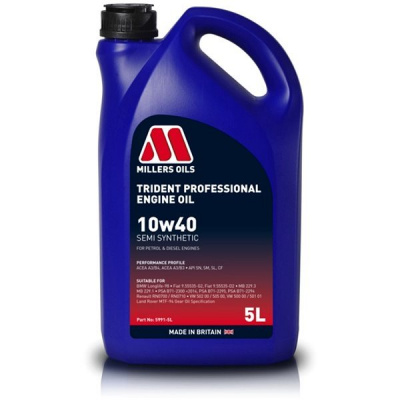 Millers Oils Polosyntetický motorový olej Trident Professional 10W-40 5l