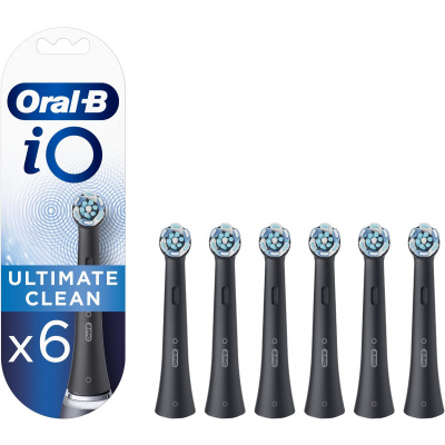 Náhradní hlavice k zubnímu kartáčku Oral-B iO Ultimate Clean Černé Kartáčkové Hlavy, 6 ks (4210201428749)