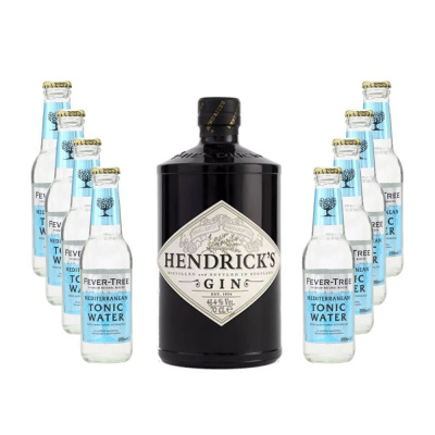 Párty set Hendrick's Gin 0,7l 41,4% + 8x Fever Tree Tonic Water Mediterranean 0,2l (holá láhev)