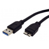 Roline 11.02.8873 USB 3.0 SuperSpeed kabel USB3.0 A(M)-microUSB3.0 B(M), 0,8m, černý