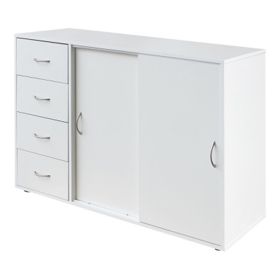IDEA Nábytek Prádelník 4 zásuvky + 2 dveře 1503 bílý