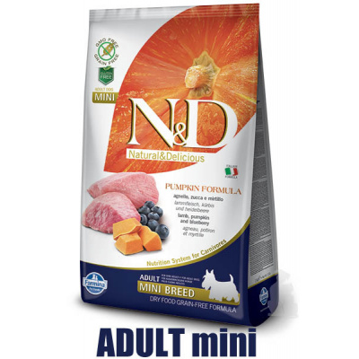 N&D Grain Free Pumpkin DOG Adult Mini Lamb & Blueberry 800g