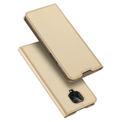 Dux Ducis Pouzdro typu Skin Pro Bookcase pro Xiaomi Redmi Note 9 Pro / Redmi Note 9S zlaté