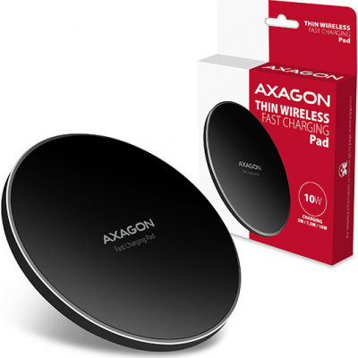 AXAGON WDC-P10T, tenká bezdrátová rychlonabíječka, Qi 5/7.5/10W, micro USB