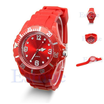 silikové hodinky Geneva červené