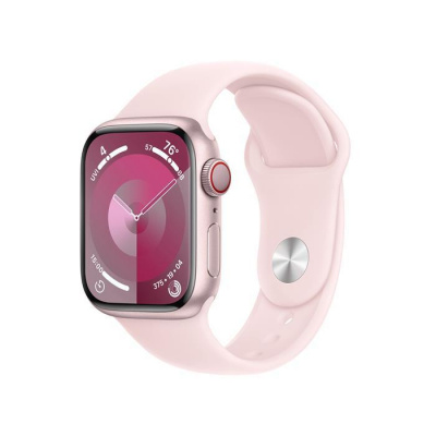 Apple Watch Series 9 Cellular 41mm Růžový hliník se světle růžovým sportovním řemínkem M/L - Apple Watch Series 9 Cellular 41mm