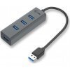 i-tec USB HUB METAL/ 4 porty/ USB 3.0/ pasivní/ kovový/ šedý (U3HUBMETAL403)