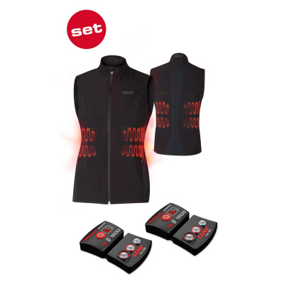 SET - Vyhřívaná vesta LENZ Heat Vest 1.0 Women + baterie lithium pack rcB 1800 S Černá