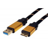 ROLINE GOLD USB 5Gbps kabel USB3.0 A(M) - microUSB3.0 B(M), 0,8m - 11.02.8878
