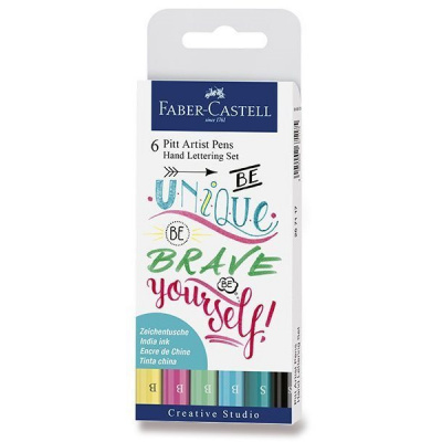 Fixy FABER-CASTELL Pitt Artist Pen Hand Lettering, 6 barev (4005402671168)