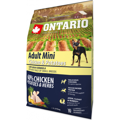 ONTARIO Dog Adult Mini Chicken & Potatoes & Herbs 2,25kg