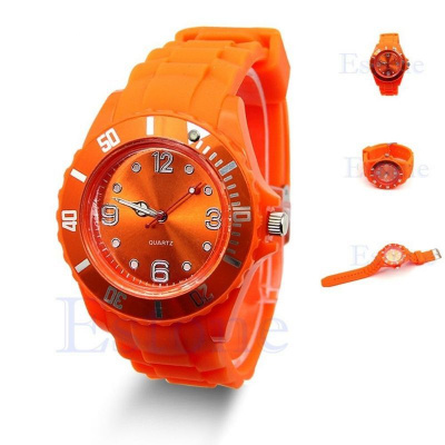 silikové hodinky Geneva orange