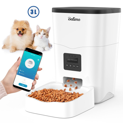 BALIMO 3L WIFI elektronické krmítko Automatické krmítko pro kočky psy Programovatelné 4 jídla denně Napájení / baterie