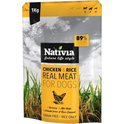 Nativia s.r.o. Nativia Dog REAL Meat Chicken & Rice 1 kg