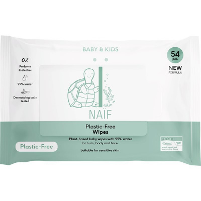 Naif Baby & Kids Plastic Free Wipes vlhčené ubrousky pro děti od narození 54 ks