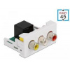 Delock Modul Easy 45 se 3 x RCA samice na RJ45 samice 22,5 x 45 mm 81342