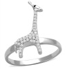 Stříbrný, rhodiovaný dámský prsten s Cubic Zirconia Stříbro 925 - Animal Žirafa (Dámský stříbrný, rhodiovaný prsten s CZ krystaly )