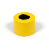Žlutá plastová koncovka pro silniční obrubníky "samice" - průměr 14,5 cm, výška 10 cm
