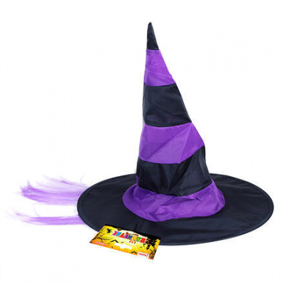 Rappa klobouk čarodějnice s vlasy Halloween