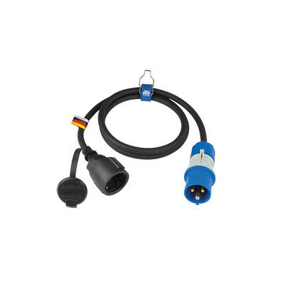 Adaptérový kabel s CEE zástrčkou a uzemňovacím kontaktem s ukazatelem napětí Powerlight
