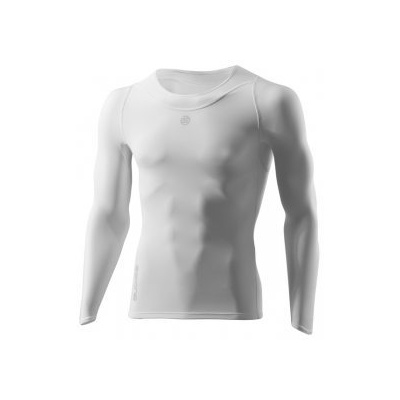 Skins Bio RY400 Mens White Top Long Sleeve S; Bílá kompresní oblečení