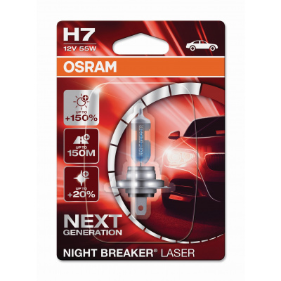 Žárovka Osram H7 12V 55W PX26d NIGHT BREAKER® LASER Next Generation + 150% 1ks