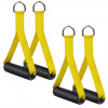 BAYLI sada 4 jednoručních úchytů na posilovací gumy [žlutá] pro posilovací gumy, expandéry [úchyty na tahání lana] [příslušenství pro silový trénink na domácím cvičebním nářadí, fitness vybavení] [dom