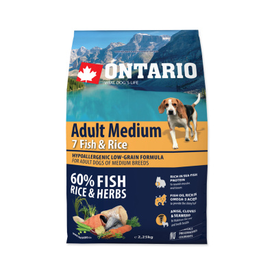Ontario Adult Medium 7 Fish & Rice 2,25 kg