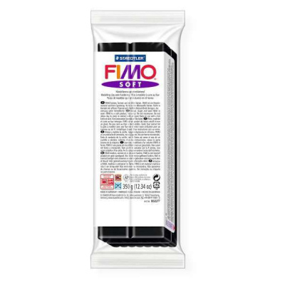 Fimo soft hmota 350g blok - 9 černá - II. JAKOST