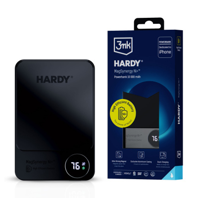 3mk HARDY MagSynergy Ni+ 10000 mAh USB-C / Lightning pro iPhone Huawei Samsung Xiaomi kompatibilní s MagSafe