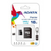 Adata MicroSDHC Premier 16GB Class10 UHS-I + adaptér AUSDH16GUICL10-RA1